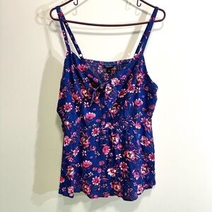Torrid Peplum Eyelet Floral Cami Size 1X